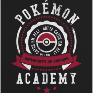 CAMISETA POKEMON UNIVERSITY PRETO NANQUIM
