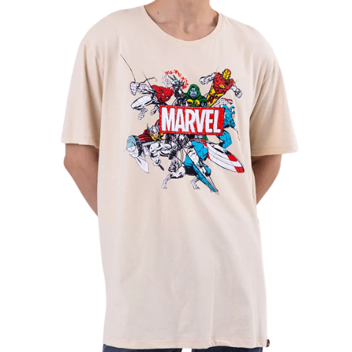 CAMISETA MARVEL - AREIA (VINGADORES LOGO RASCUNHO)