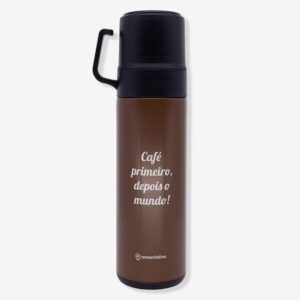 GARRAFA TERMICA C/TAMPA DUPLA 600ML CAFE