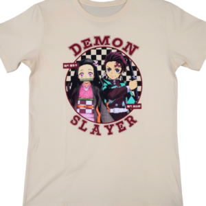 CAMISETA JUVENIL DEMON SLAYER TANJIRO E NEZUKO - AREIA