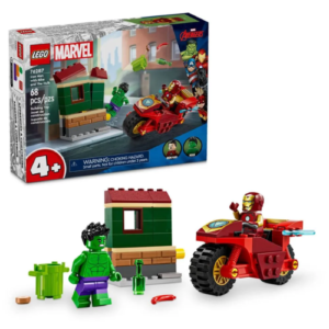 HOMEM DE FERRO COM MOTOCICLETA E O HULK