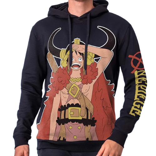 MOLETON ONE PIECE LUFFY - PRETO