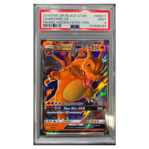 CHARIZARD GX PROMO-HIDDEN FATES TINS PSA 9
